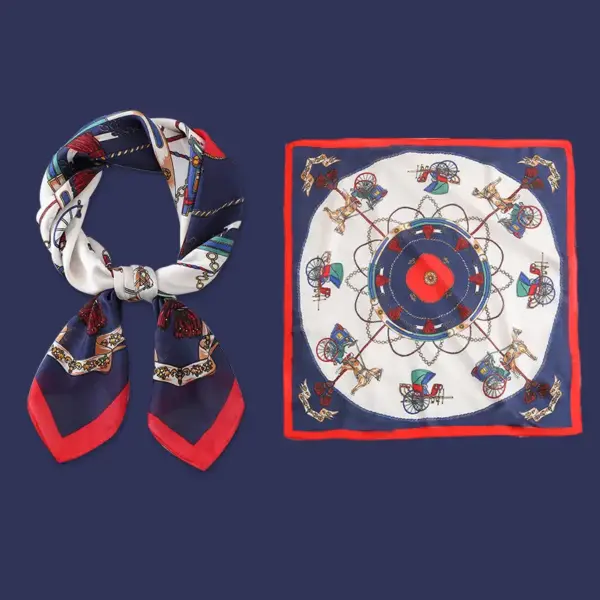 Yellow Small Square Silk Scarf For Women