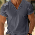 Breathable Polyester Solid Color Men’s T-Shirt for Summer