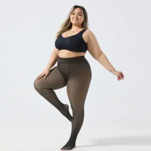 Warm Breathable Sheer One-Piece Leggings for Women, Black