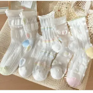 Breathable Mid-Calf Socks for Spring & Summer with Glass Fiber Trim