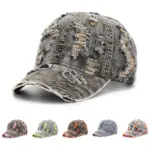 Ripped-line Letter Sun Hat Casual And Versatile