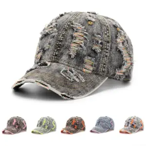 Ripped-line Letter Sun Hat Casual And Versatile