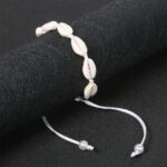 Lightweight Pearl-White 8-Shell Hand-Woven Beach Anklet