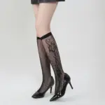 Women's Thin Floral Sexy Lace Trim Fishnet Stockings