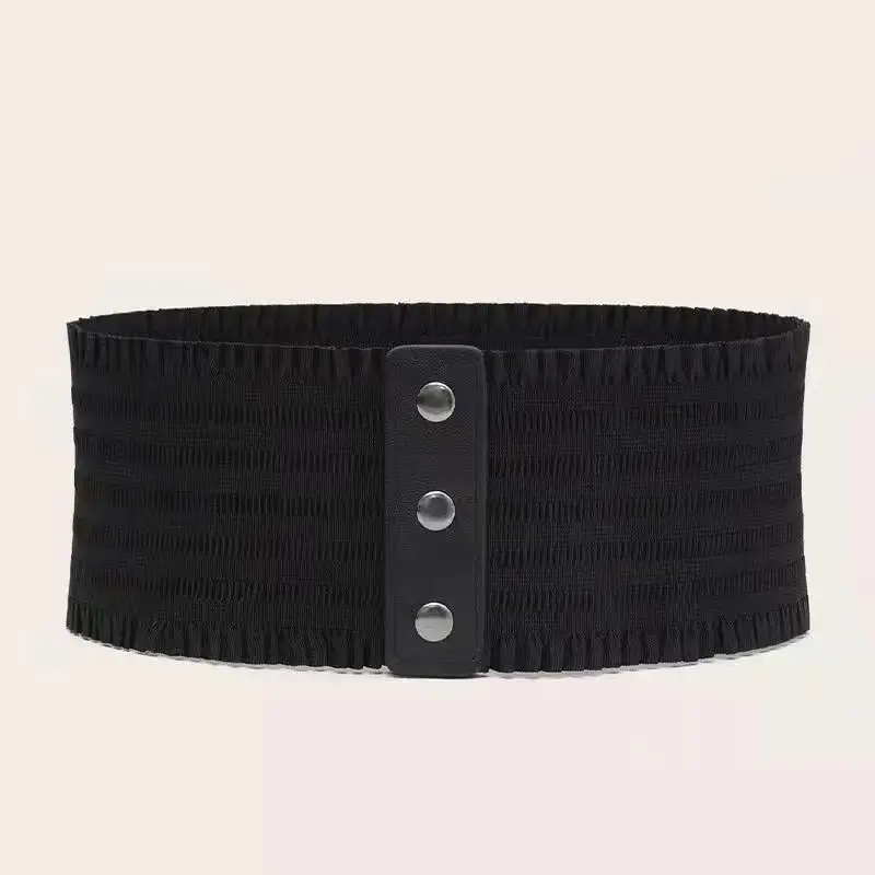 Retro Wide Elastic Belt for Women with Secure Snap Closure Retro Wide Elastic Belt for Women with Secure Snap Closure
