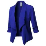 Slim Fit Long Sleeve Crinkled Solid Color Versatile Small Blazer