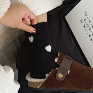 Women's Heart Pattern Mid-Calf Socks, Trendy INS Style, Versatile & High-Appearance, Japanese Style, Cute Solid Color, New Spring & Summer Mid-Calf Socks
