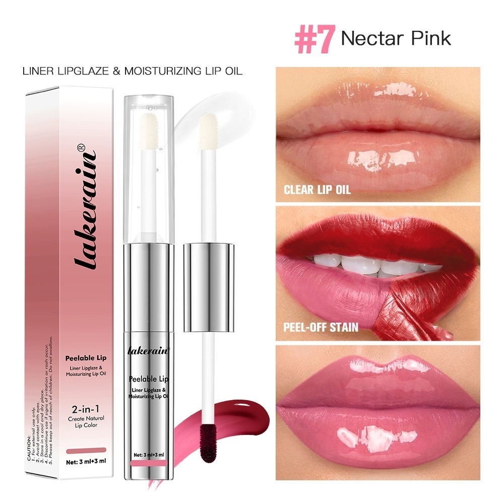 Moisturizing 2-in-1 Peel-Off Lip Gloss for Long Wear (3+3 ml)