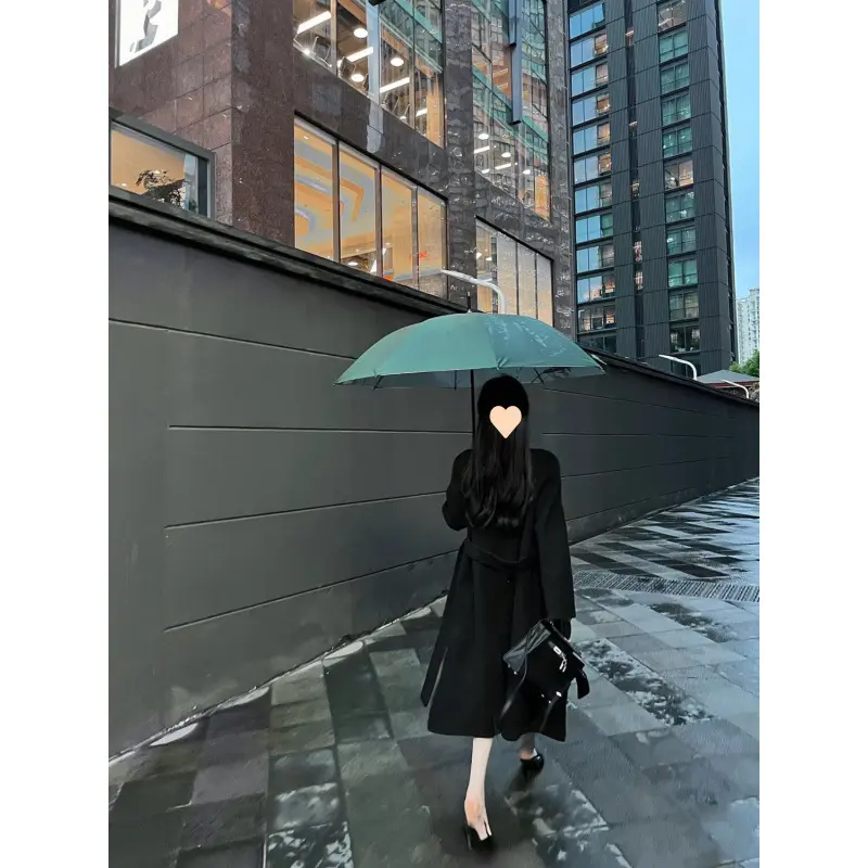 Petite Hepburn-style Chic Thick Wool Coat
