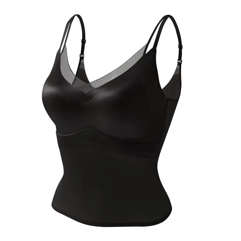 Breathable Cross-Strap Nylon Mesh Vest Slip for Women