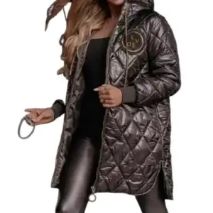 Loose-fitting Long-sleeve Zip-up Cotton Jacket