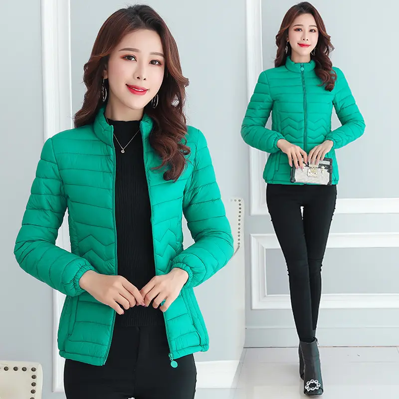 Short Lightweight Slim Fit Cotton Coat For Women