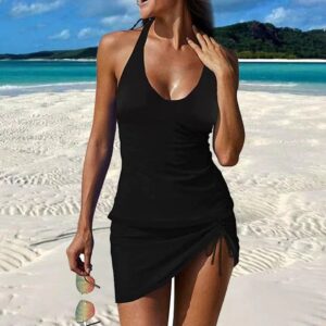 Floral Beach Print Suspender Bikini Swimsuit Briefs Style