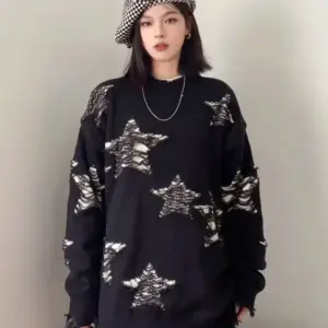 Fake Two-Piece Retro Preppy Style Knitted Sweater
