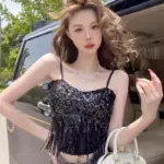 7fbda602-ec42-416d-96d4-4e76fca850a9.webp Sexy Tassel Patchwork Sequin Tube Top Women
