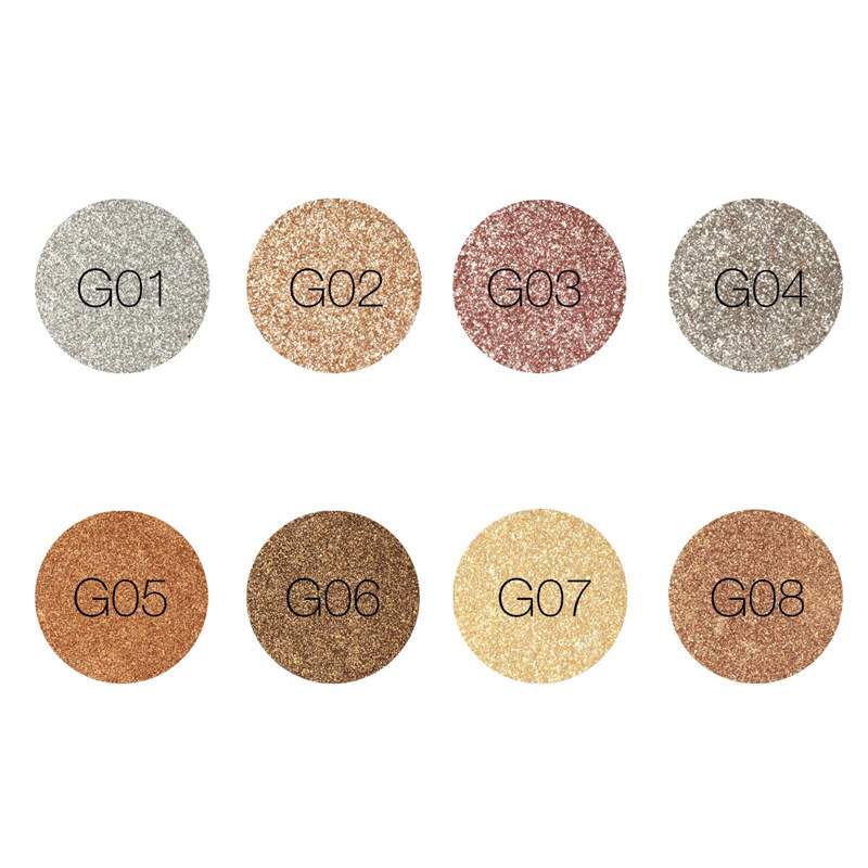 High-Payoff Glitter Eyeshadow Mix with Wet/Dry Shimmer