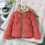 Warm Cropped Padded Cotton-Blend Jacket for Women
