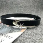 Statement Crescent Moon & Star Black Belt for Women - Hook