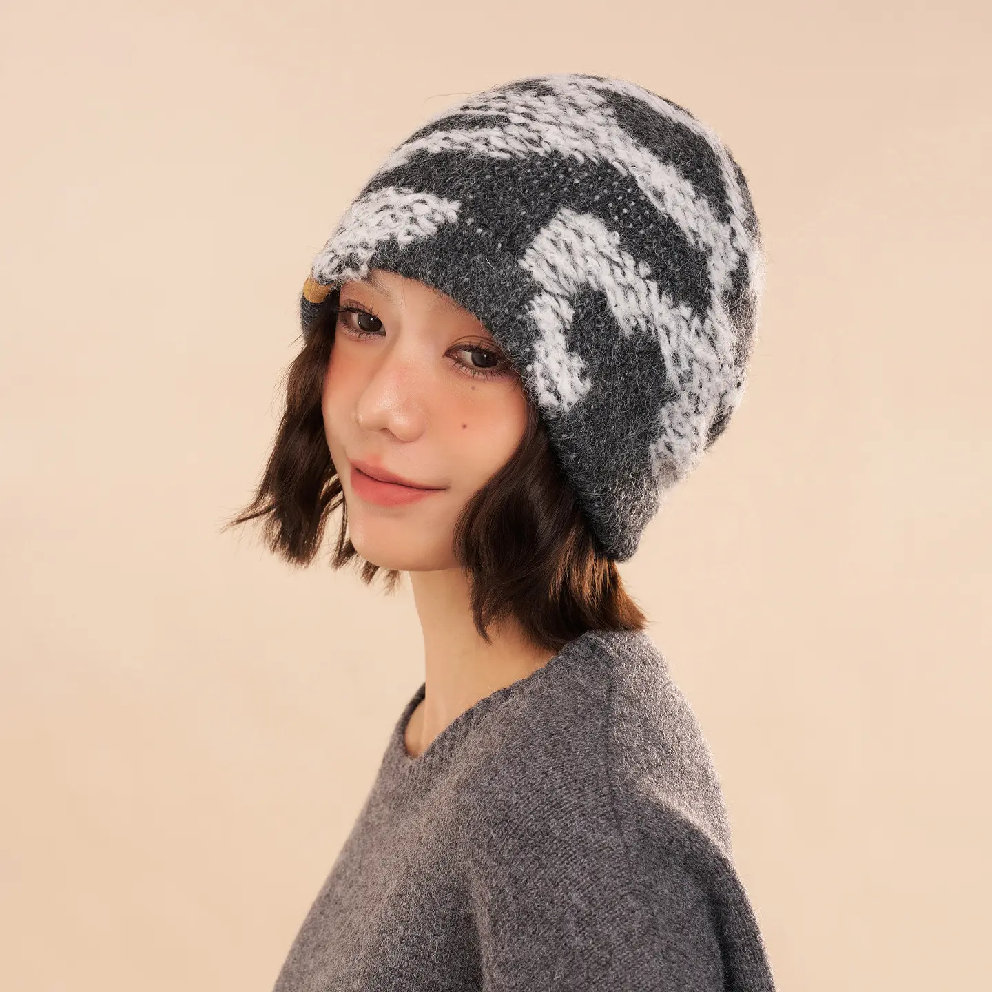 Oversized Knit Beanie Wool Ski Hat Oversized Knit Beanie Wool Ski Hat