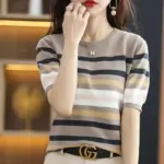 81a18a0f-412a-4f13-b3f8-9f9f73bcecda.webp Striped Knitted Short Sleeve Women