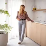 Long-sleeve Design-focused Loose-fit Casual Top