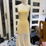 High-Waist Mesh Chest-Wrapped Cocktail Dress - Sleeveless