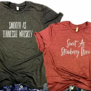 Couples Fitted Sports T-Shirt Set with Printed Text - Gray/Red