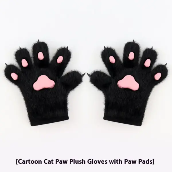 Non-Slip Cat Paw Gloves Plush for Cat Palm Props - Winter