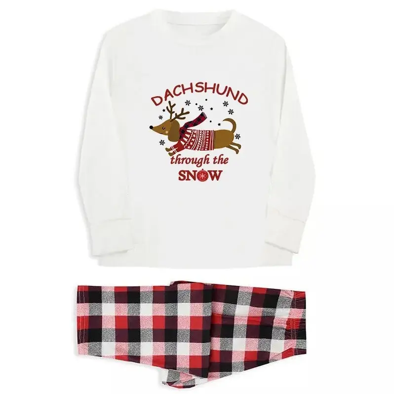 Parent-child Elk Pattern Plaid Pants Christmas Suit Long Sleeve Parent-child Elk Pattern Plaid Pants Christmas Suit Long Sleeve