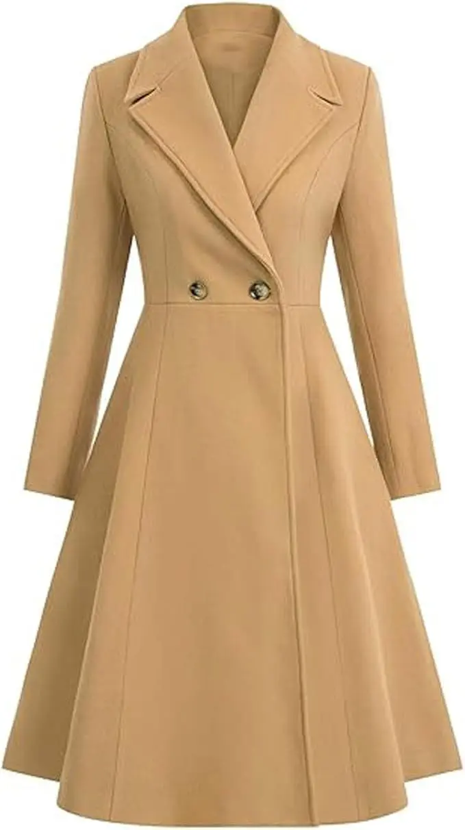 Women's Long Lapel Double Breasted Trench Coat Women's Long Lapel Double Breasted Trench Coat