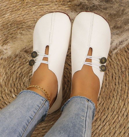 Comfortable Square Toe Slip-On Sandals, Flat Rubber Sole