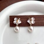 Pearl Lily Flower Earrings For Women