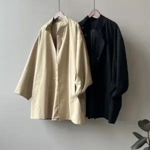 Stand-Collar Japanese Workwear Trench Coat for Women