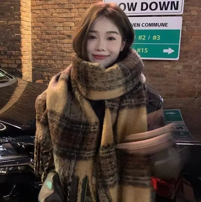 Thickened Tassel Neck Warmer Scarf, 28 x200 cm Knit