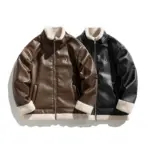 8668ae08-e586-4fbb-8fe9-2a59de593b8b.webp Warm Thickened Lambswool PU Leather Cotton Jacket - Black