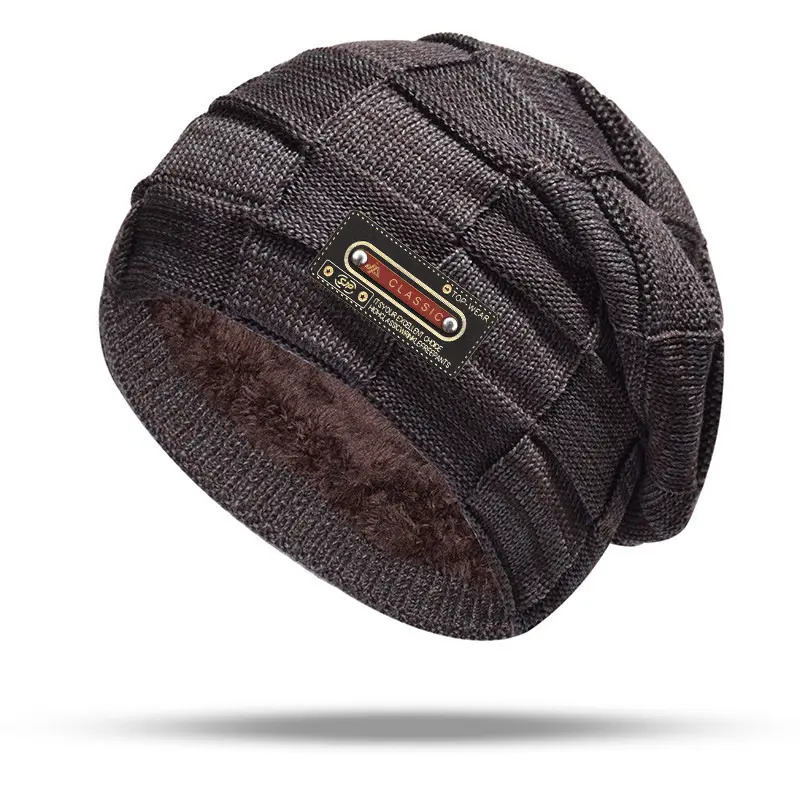 Fleece-Lined Warm Knitted Men’s Outdoor Beanie, 58–63 cm Fleece-Lined Warm Knitted Men’s Outdoor Beanie, 58–63 cm