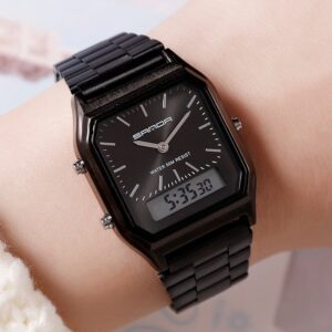 Dual Display Quartz Business Wrist Watch for Men