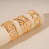Adjustable Geometric Wide Metal Bracelet with Electroplating