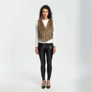 Faux Mink Fur Ultra-Short Sleeveless Women’s Vestcoat