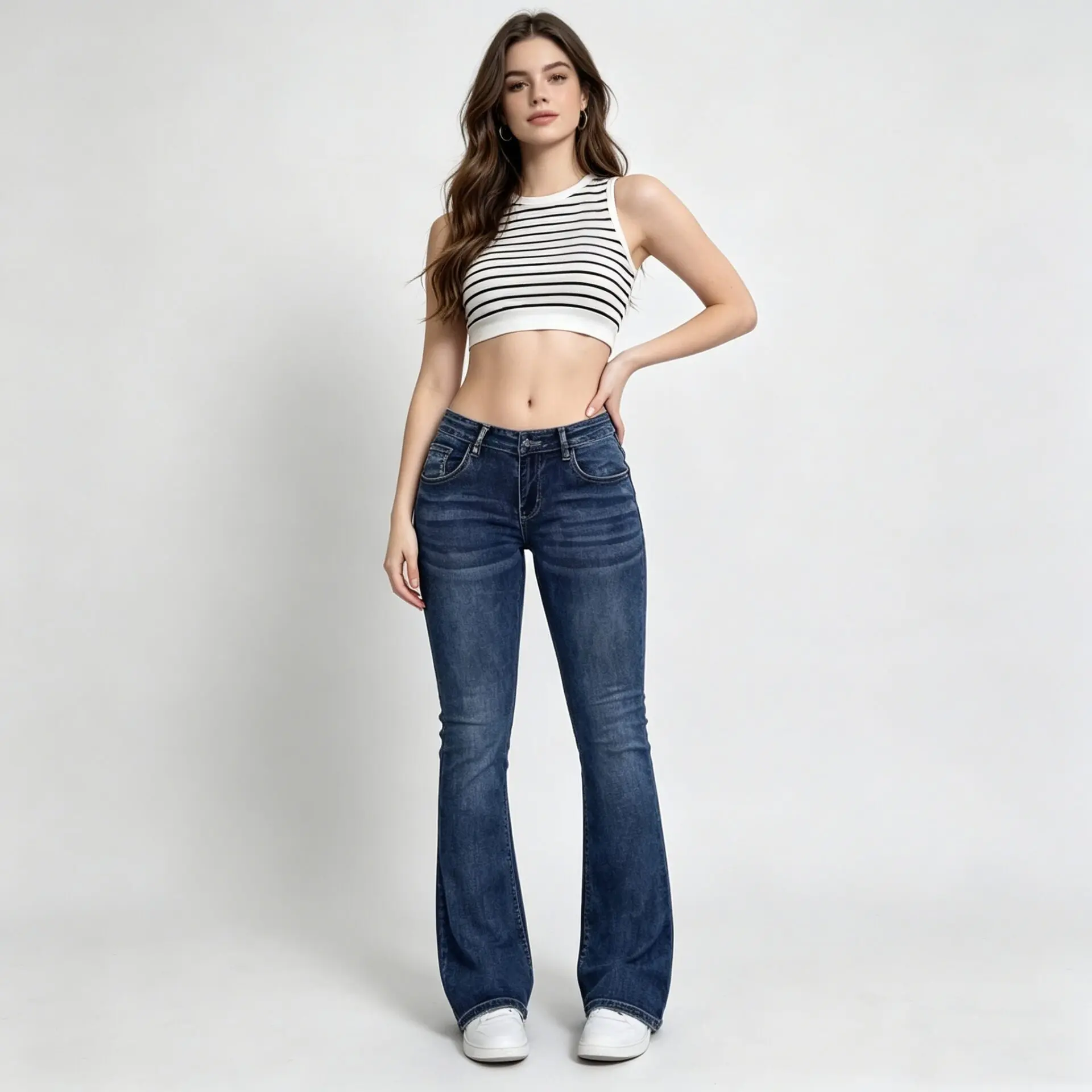 Comfort Stretch Blue Slightly Wide-Leg Women’s Jeans