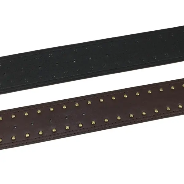 Women’s Retro Punk Leather Belt, Wide Rivet Style