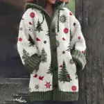 3 D Printed Women’s Hooded Long Cape Cardigan - Ultra-Thin