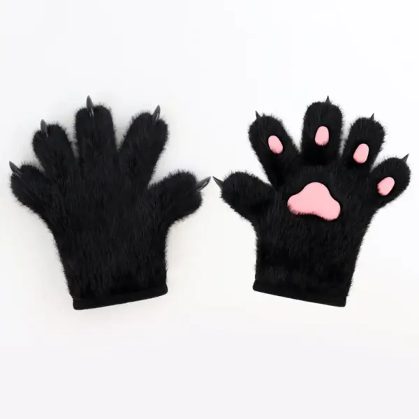Non-Slip Cat Paw Gloves Plush for Cat Palm Props - Winter