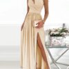 Women's One Shoulder High Split Cutout Sleeveless Elegant Sexy Cocktail Maxi Dress Women's One Shoulder High Split Cutout Sleeveless Elegant Sexy Cocktail Maxi Dress