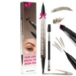 Waterproof Sweat-Proof Double-Ended Eyebrow Pencil with Gray/Brown/Black