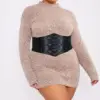 Shaping Waist Girdle Belt with Wide Support, PU Leather