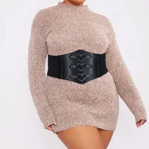 Shaping Waist Girdle Belt with Wide Support, PU Leather