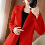 Everyday Warm Mid-Length Wool-Blend Coat with Petal Sleeves