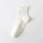 Womens Cute Pleated Ankle Socks Lightweight Cotton Socks