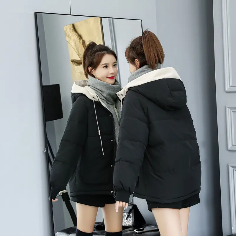 Women's Short, Loose-Fitting, Padded Cotton Jacket Coats